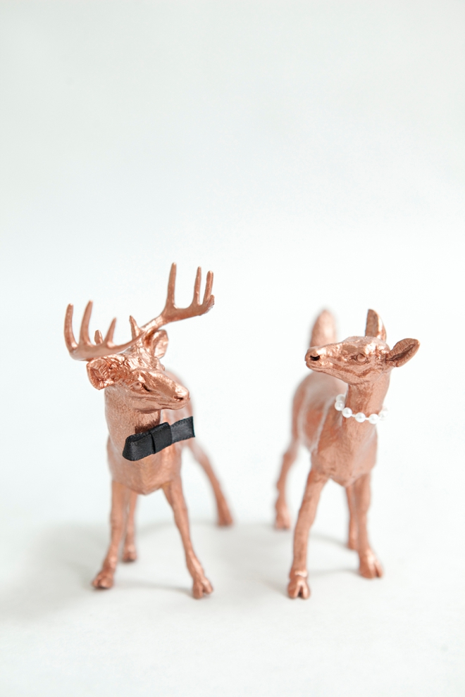 DIY Painted Deer Cake Toppers