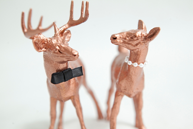 DIY Painted Deer Cake Toppers