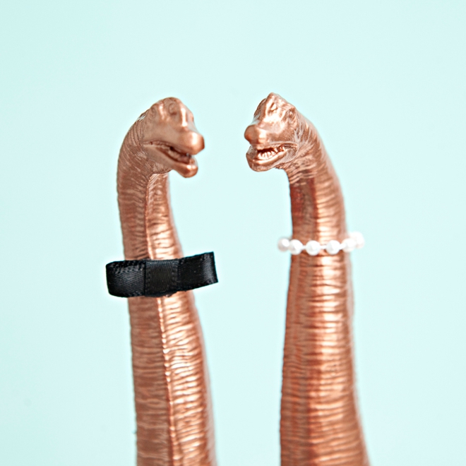 DIY Painted Dinosaur Cake Toppers