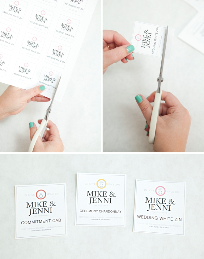 DIY mini-wine bottle wedding favors
