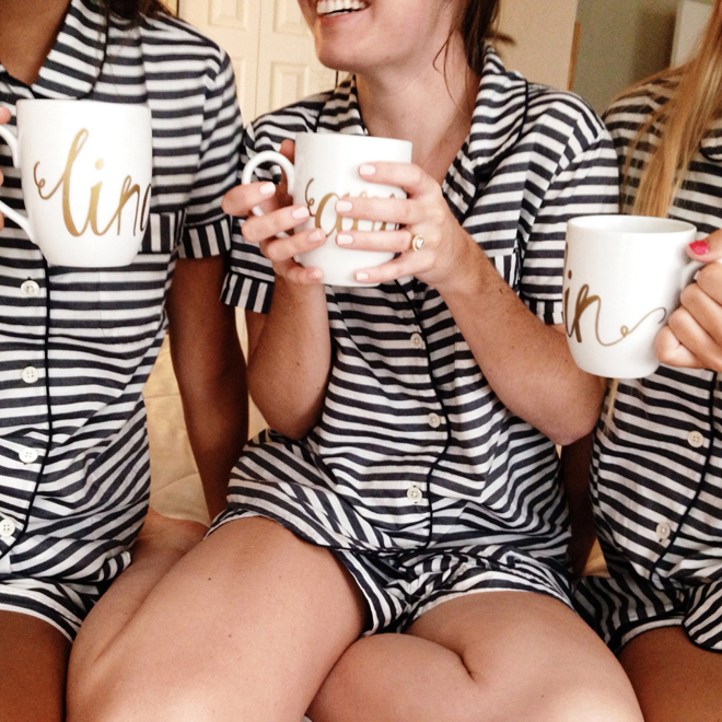 Custom white and gold coffee mugs from Style Dahlia