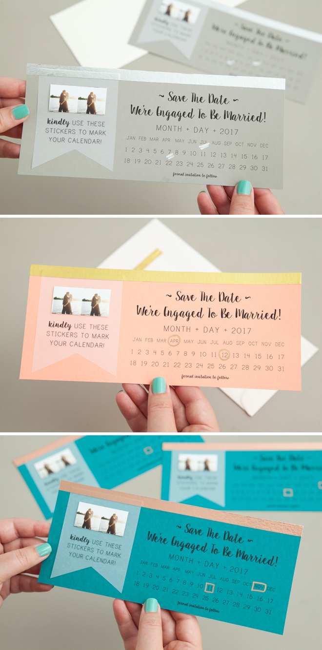 new free diy save the dates with calendar stickers design your own save the date